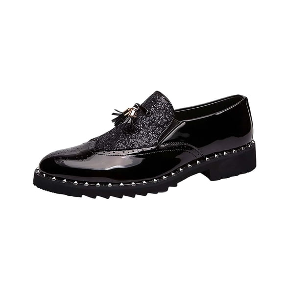 YUEHUA Men's Dress Shoes Comfortable Lace up Formal Oxford for Weddings, Business, Office, Prom