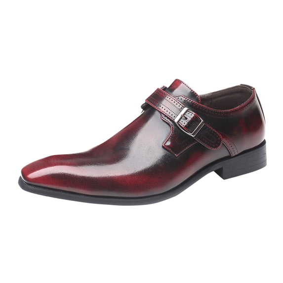 YUEHUA Men's Oxfords Lace Ups Shoes Fashion External Height Increase Pointed Toe Shiny Patent Leather Up Casual Prom Party