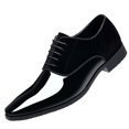 thumbnail image 1 of YUEHUA Men's Oxfords Pointed Toe Lace Ups Shoes Supple Full-Grain Leather for Men, 1 of 10