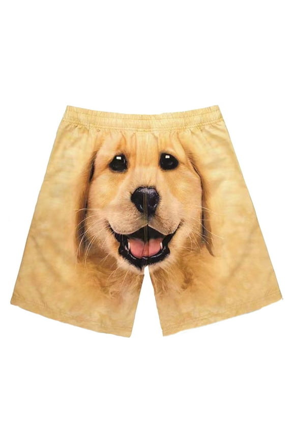Men's Shorts 7 Inch Inseam Men's And Women's Funny Dog Printed Cute Casual Beach Sports Shorts
