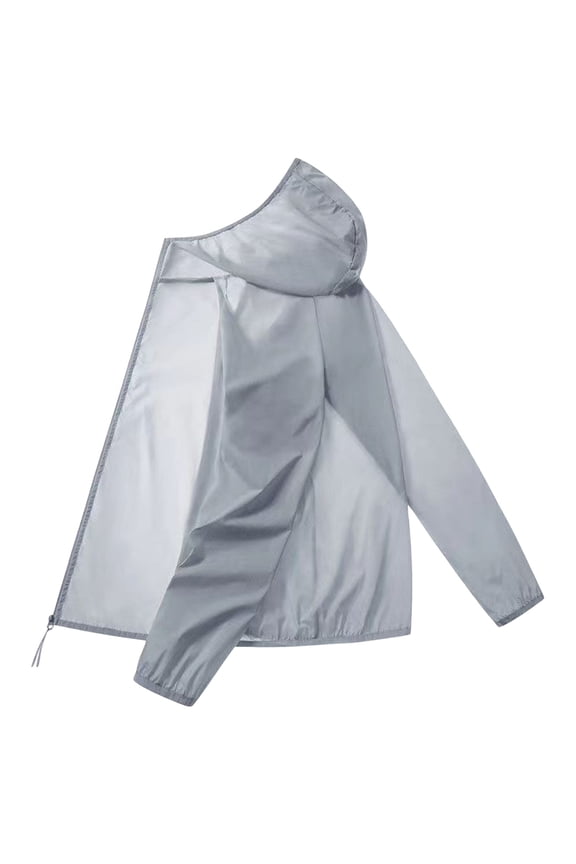 Men’s Ultra Light Packable Sun Protection Jacket, Hooded Full Zip Windbreaker, Breathable UV Block Coat for Travel, Hiking and Daily Use