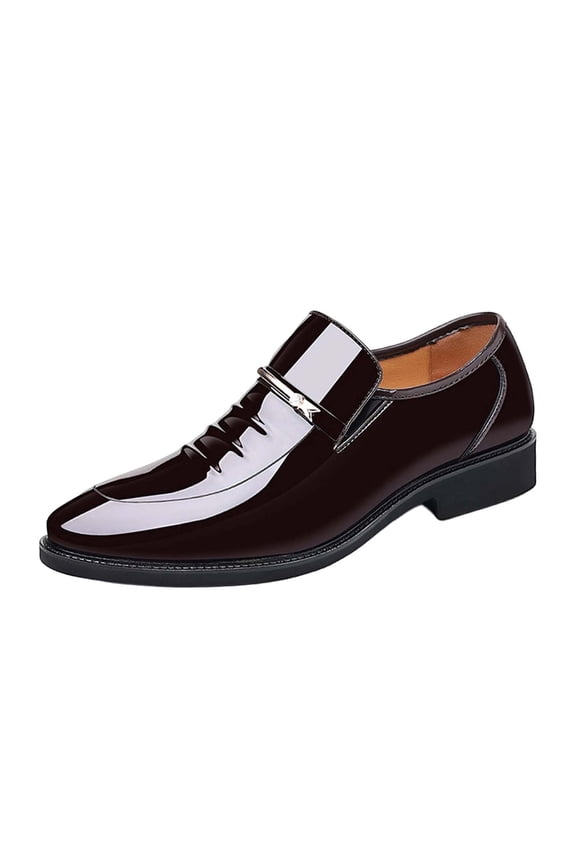 Men's Wingtip Oxfords, Leather Dress Shoes Flexible Forefoot for Work & Business Comfort Lightweight Lace Classic Formal Shoes