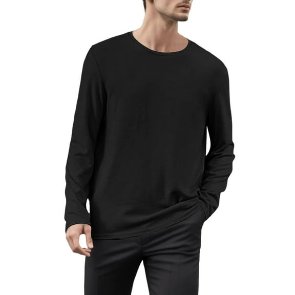 YUEHUA Mens Long Sleeve T Shirts Casual Crew Neck Tee Shirts Lightweight Soft Pullover Tops