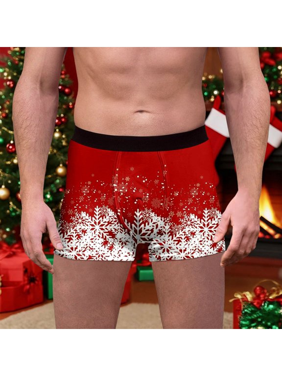 Moisture Wicking Underwear for Men, Holiday Graphic Trunks for Men, Soft Waistband That Holds Its Shape, Seasonal Gift Idea for Men Who Like to Laugh