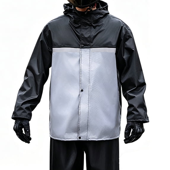 YUEHUA Motorcycle Rain Suit for Adults, Two Piece Riding Raincoat Heavy Rain Gear, Waterproof Windproof Reflective, Comfortable Breathable Outdoor