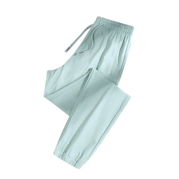 YUEHUA New Sport Stretch Active Pants Ice Silk Quick-Dry Athletic Pants for Girls Boys Kids Running Trousers with Pockets, Size 12-13 Years