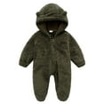 thumbnail image 1 of YUEHUA Newborn Baby Bear Outfit Suit Girls Boys Fleece Jumpsuit Romper Hooded Coat Winter Clothes Outwear Snowsuit Coat, 0-3 Months, 1 of 7