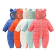 thumbnail image 1 of YUEHUA Newborn Girls Snowsuit - One Piece Infant Winter Suit Breathable Hooded Baby Winter Warm Hooded Clothes Jumpsuit Outfits Red, Size 3-6 Months, 1 of 5