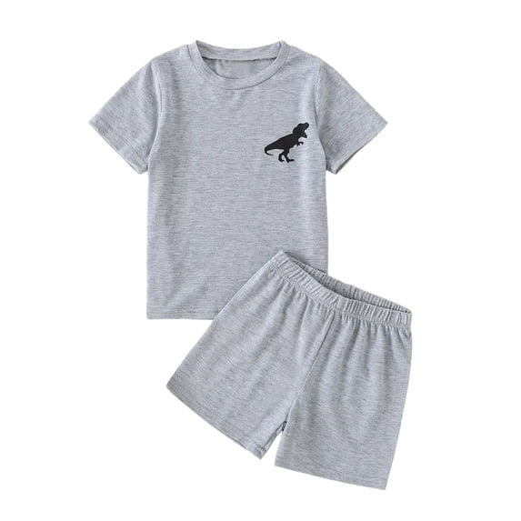 YUEHUA Outfit for Boys 2T Boys Short Sleeve Cartoon Dinosaur Prints T Shirt Tops Shorts Child Kids Outfits,Size 7-8 Years