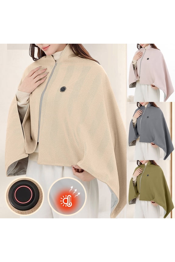 Portable Heated Blanket Shawl Wrap for Women, USB Electric Heating Blanket 60×31 Inch, Rapid Warm Wearable Electric Shawl, Heated Wrap for Neck & Shoulder