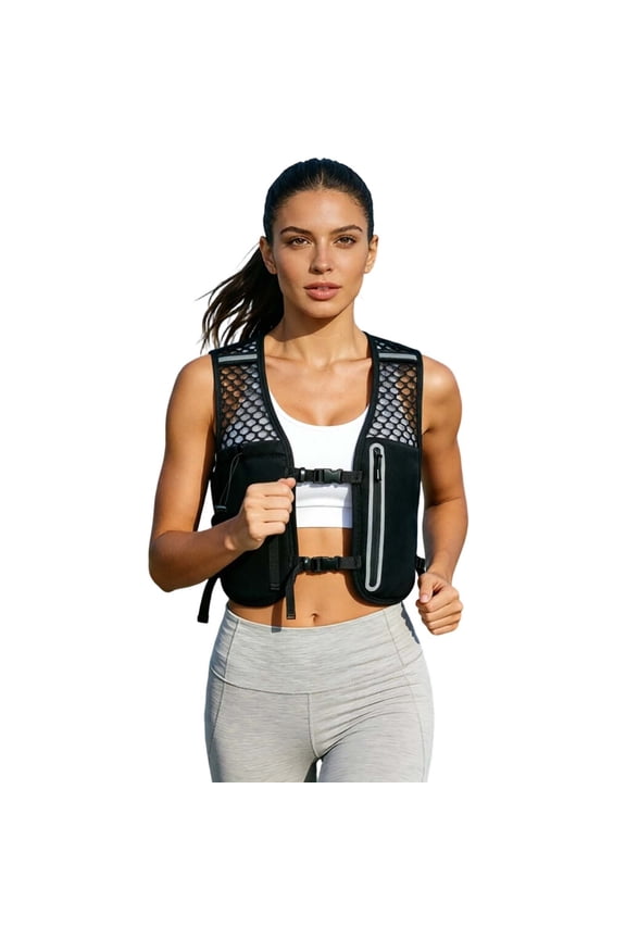 Running Vest for Women Men, Adjustable Hydration Backpack Breathable Reflective with 1.5L Water Bladder