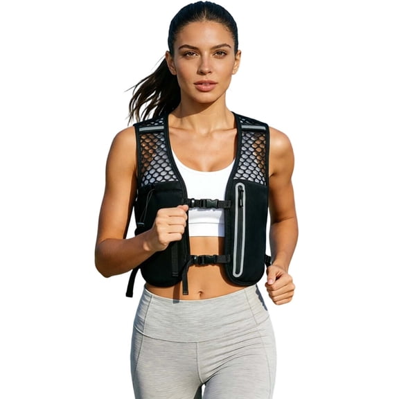 YUEHUA Running Vest for Women Men, Adjustable Hydration Backpack Breathable Reflective with 1.5L Water Bladder