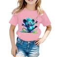 thumbnail image 1 of YUEHUA Shirts for Girls 10-12 Girls Summer Short Sleeve T Shirt Cute Animal Print Casual Loose Fit Tee for Kids Comfortable Daily Wear Top for Spring and Summer, Size 6-7 Years, 1 of 4