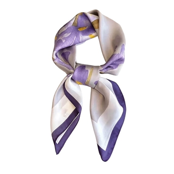 YUEHUA Silk Scarf Bandana Women Square Satin Hair Wrap Head Scarf Lightweight Neck Scarves Floral Design