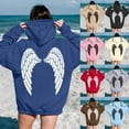thumbnail image 1 of YUEHUA Silver Angel Wing Print Hoodies for Women Men Fleece Sweatshirts Pullover Funny Hoody Hooded With Pockets, 1 of 6