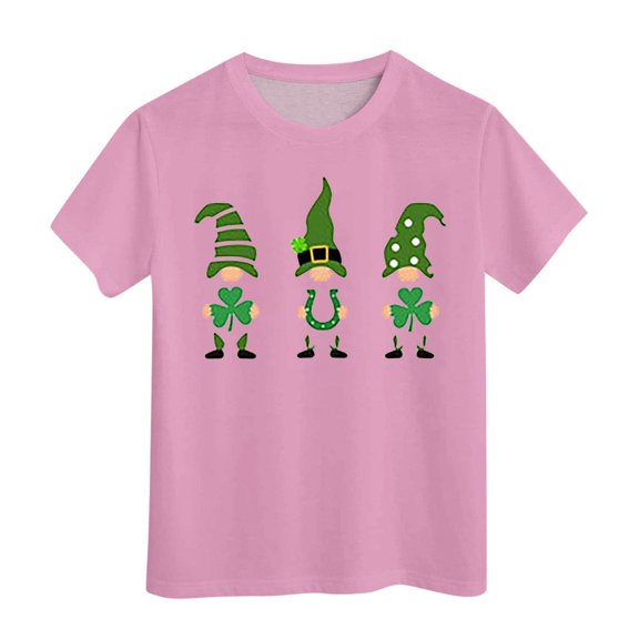 YUEHUA Summer Crewneck Tunic Tops Girls Short Sleeve Tee Summer Crewneck T Shirt Casual Fit Basic Shirts, 6-7 Years