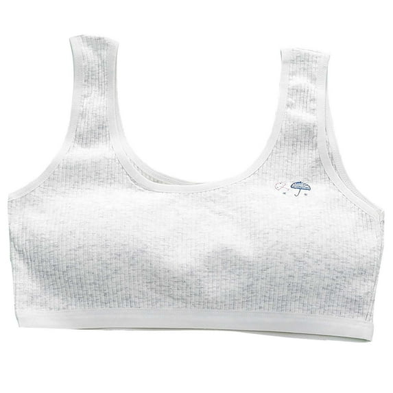 YUEHUA Teen Girls Training Bra Wireless Starter Sports Bras with Removable Padding Bralette Crop Cami cotton bras 8-12 Years
