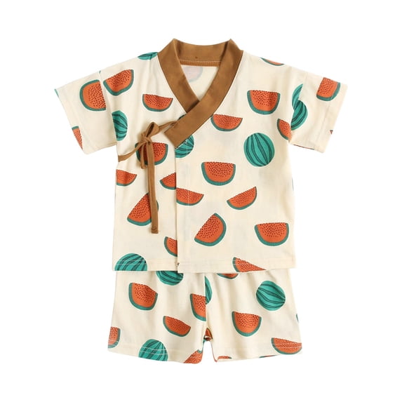 YUEHUA Toddler Boy Short Sets Casual Retro Relaxed Regular Fit Big Rig Truck Print 3t 4t 5t Boys Clothes Kids Shorts Set Cotton 2 Piece Clothing
