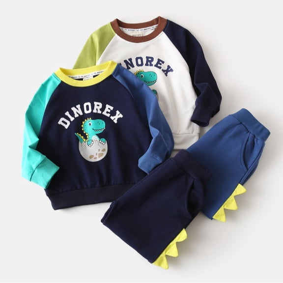 YUEHUA Toddler Boys Clothes Sets Little Boy Clothing Long Sleeve Pullover Jogger Pants Kids 2 Pieces Outfits