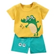 thumbnail image 1 of YUEHUA Toddler Boys Summer Outfits 5t Casual Reinforced Stitching Truck Print Soft Lightweight Fabric Short Sleeve Top T-Shirt & Shorts Clothing Sets, 1 of 3