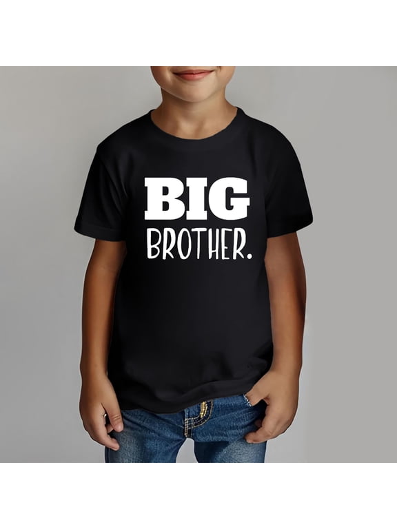 Toddler Boys T Shirts, Big Brother Announcement Graphic Tee, Short Sleeve Kids Tops, Soft Casual Wear for Family Photos