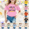 thumbnail image 1 of YUEHUA Toddler First Grade Shirts Girls Trendy Quick-Drying O Neck Short Sleeve First Day Of Preschool Tshirt Little Kids 2026 Back To School Gift Tee, 1 of 5