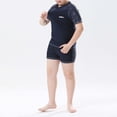 thumbnail image 1 of YUEHUA Toddler Kid Boys Plus Size Rash Guard Set for Kids Boys 2 Piece Short Sleeve Swim Shirts with Trunks Quick Dry Bathing Suits Swim Set, Size 190, 1 of 9