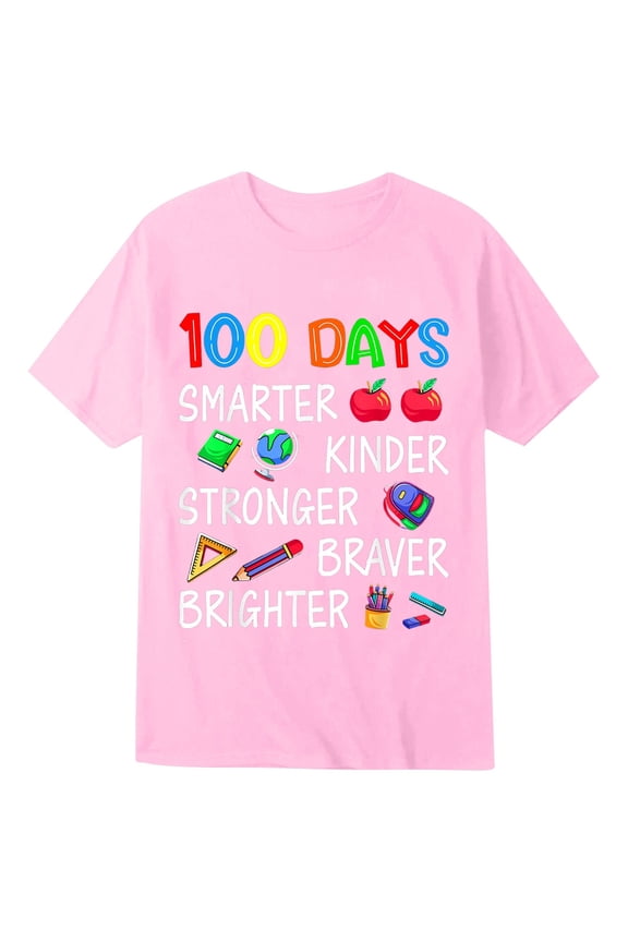 Toddler Kids Boys Girls 100 Days of School Teacher Kids Happy 100th Day of School T-Shirt