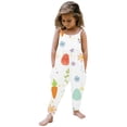 thumbnail image 1 of YUEHUA Toddler Kids Girls Summer Easter Romper Trendy Cute Flowers Print Suspenders Jumpsuit Overalls Bell Bottom Pants Baby Clothes, 1 of 5