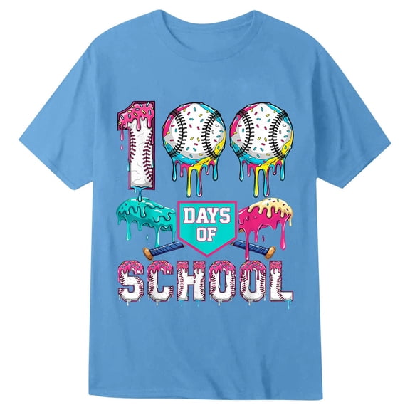 YUEHUA Toddler Kids Happy 100th Day of School 100 Days of School Teacher Student T-Shirt
