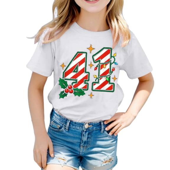 YUEHUA Toddler Six Seven 41 Pink Ice Cream for Kids Valentines Day Four One Meme 4 1 Short Sleeve T-Shirt for Girls