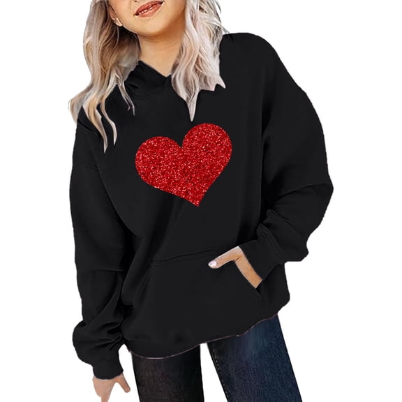 YUEHUA Valentine's Day Hoodies for Teen Girls Kids Boys Cute Sweatshirt Oversized Long Sleeve Pullover Tops Trendy Preppy Clothes, Size 12-13 Years