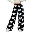 thumbnail image 1 of YUEHUA Valentines Comfy Fuzzy Pajama Pants Women Buffalo Plaid Flannel Plush Pajama Bottoms Homey Fluffy Pj Pants, 1 of 4