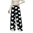 thumbnail image 1 of YUEHUA Valentines Comfy Fuzzy Pajama Pants Women Buffalo Plaid Flannel Plush Pajama Bottoms Homey Fluffy Pj Pants, 1 of 5