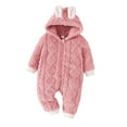 thumbnail image 1 of YUEHUA Warm Onesies for Babies Girls Bodysuits Winter Fleece Romper Warm Outerwear Infant Jumpsuit Cozy Outfit Toddler Sleepwear For Babies 3 18 Months, 1 of 8
