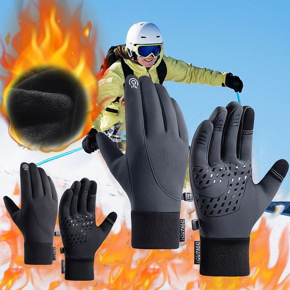 YUEHUA Winter Warm Gloves, Touchscreen Gloves Windproof Water-Resistant Thermal Non- Gloves Black for Men Women Running Driving Cycling Climbing Hiking Skiing