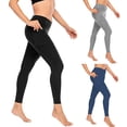 thumbnail image 1 of YUEHUA Women's Cross-Waist Yoga Leggings with Side Pockets, Tummy Control Butt Lifting Pants, Stretchy Compression Workout Tights for Running, 1 of 8