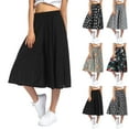 thumbnail image 1 of YUEHUA Women's Dress Pants High Elastic Waistband Wide Leg Palazzo Culotte Gaucho Tie dye Capri Pants Skirt Plus Size Trousers, 1 of 4