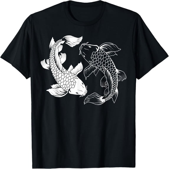 YUEHUA Women’s Fish Print T-Shirt, Short Sleeve Crew Neck Casual Tee, Art Graphic Top for Everyday & Spiritual Style