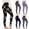 thumbnail image 1 of YUEHUA Women's High Waist Butterfly Print Yoga Leggings, Tummy Control Butt Lifting Compression Pants, Stretchy Workout Tights for Casual & Streetwear, 1 of 4