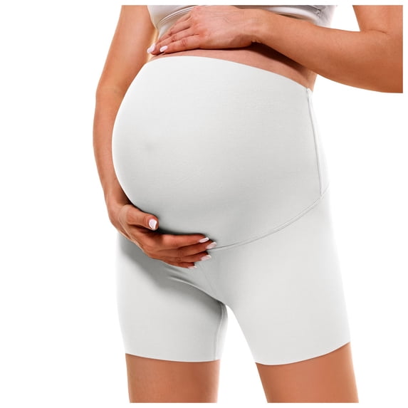 YUEHUA Women's Maternity Thin Ice Silk Shorts Lounge Sleep Pajama Workout Comfy Stretchy Pregnancy Shorts