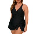 thumbnail image 1 of YUEHUA Women's Plus Size Bathing Suit One-Piece Swim Dress Swimsuits Ruffle V Neck Swimwear, 1 of 7