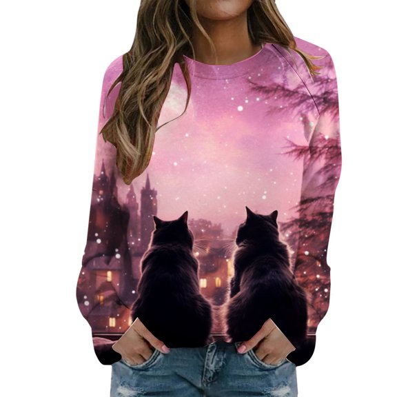 YUEHUA Women's Sweatshirt Casual Ultra Comfort O Neck Valentines Lover Heart Graphic T-Shirts Teacher Valentine Shirt Tees Tops, Size XXL