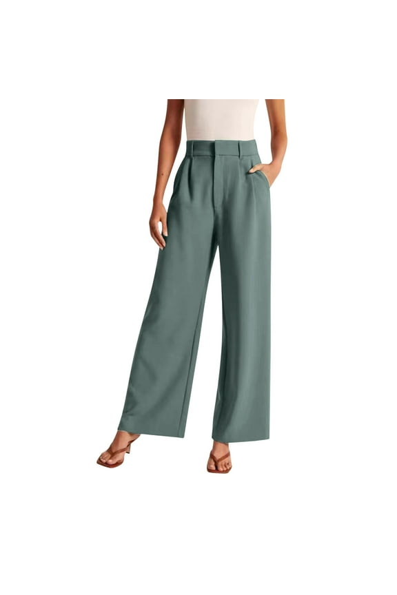 Womens Dress Pants Stretchy Work Pants Women Business Casual Bootcut Slacks High Waisted Pull On Trousers with Pockets