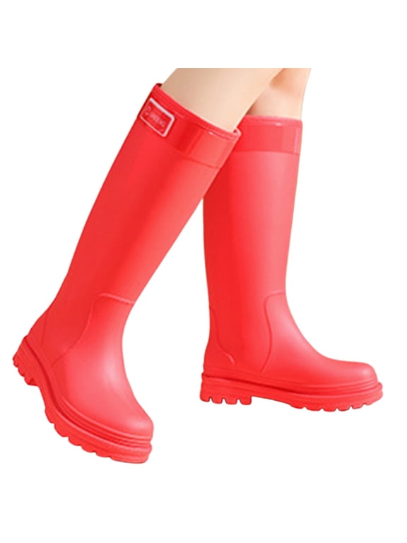 Womens Rain Boots Outdoor Casual Shoes for Women Hiking Camping Walking Comfortable Lightweight Low Heel Waterproof Anti-Slip Garden Boots