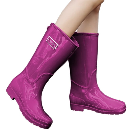 YUEHUA Womens Rain Boots, Outdoor Comfortable Lightweight Mid Calf Rain Shoes, Hiking Camping Daily Use, Rain Boots for Women Waterproof Comfortable Insole Light Rain Shoes