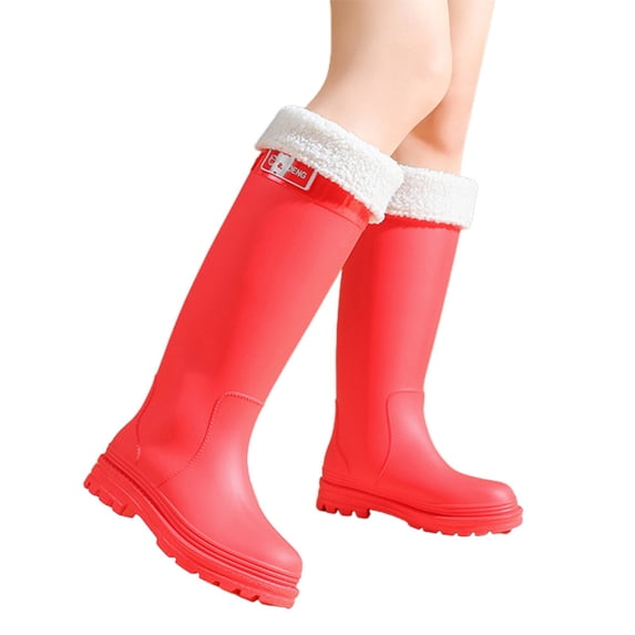YUEHUA Womens Rain Boots Stylish Mid Calf Boots for Women Rainy Days Casual Outfits Outdoor Activities Waterproof Lightweight Anti-Slip Garden Boots