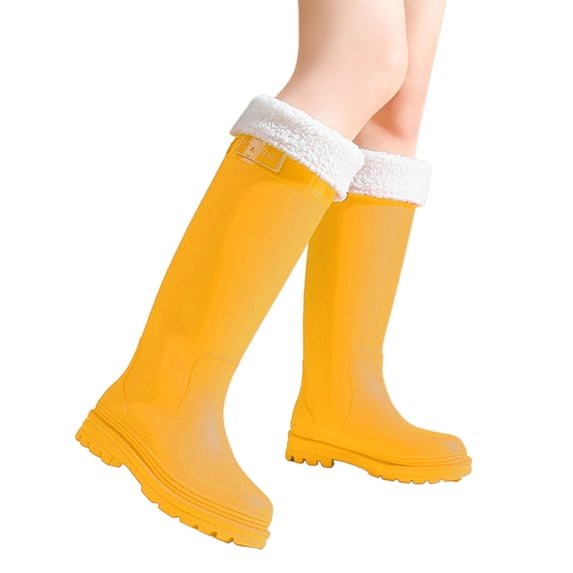 YUEHUA Womens Rain Boots Stylish Mid Calf Boots for Women Rainy Days Casual Outfits Outdoor Activities Waterproof Lightweight Anti-Slip Garden Boots