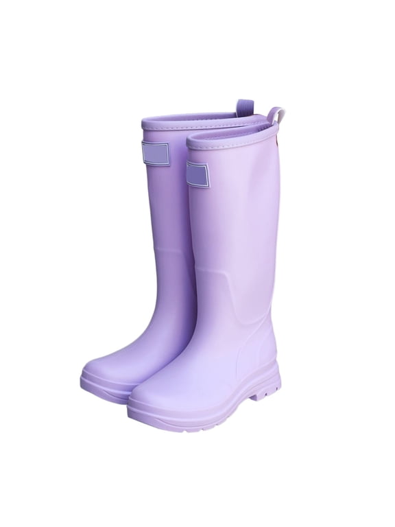Womens Rain Boots Tall Knee High Winter Rain Shoes Waterproof Anti-Slip Shoes Comfortable Insole Light Rain Shoes Outdoor Rain Shoes Elegant