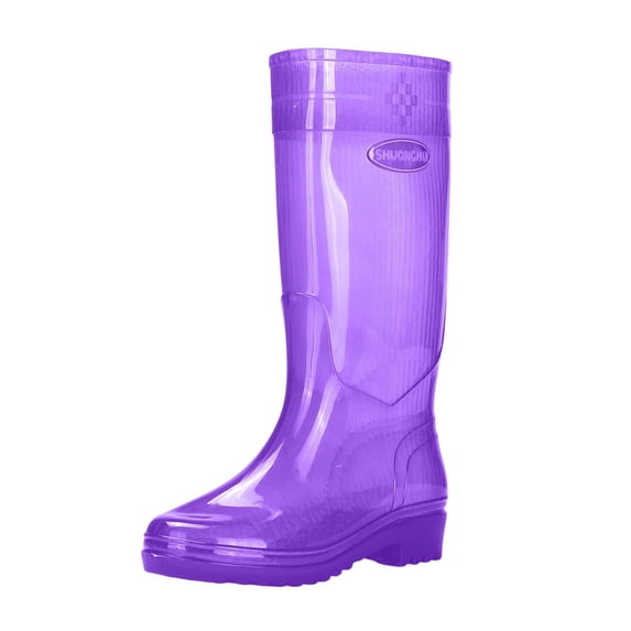 YUEHUA Womens Rain Boots Waterproof Lightweight Mid Calf Rain Boots for Women Proof Hiking Camping Wading Shoes Anti- Shoes Comfortable Insole Light Rain Shoes